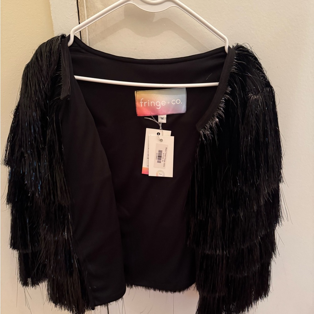 Fringe & Co black fringe jacket